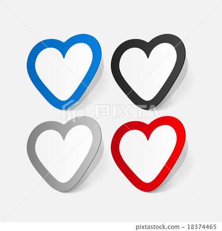 paper sticker: Valentine's day. Heart 18374465