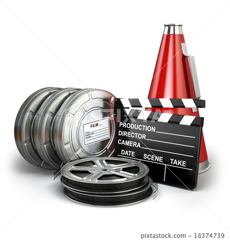 Video, movie, cinema. Reels, clapperbord 18374739