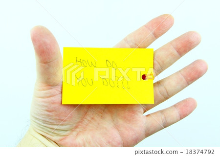 Greeting words with hand writing on white backgrou 18374792