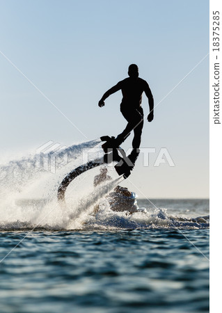 Silhouette of a fly board rider 18375285