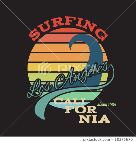 California surf illustration, vectors, t-shirt 18375670