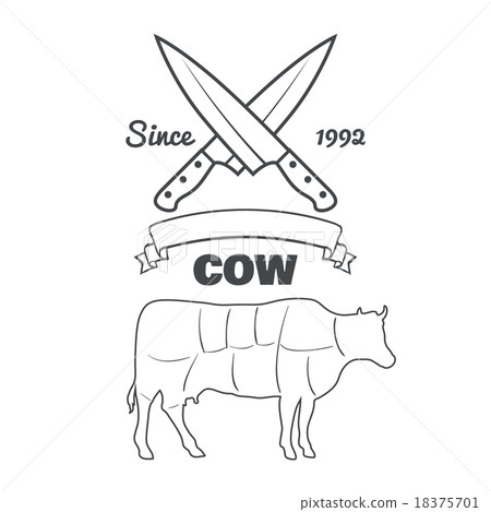 Vintage butcher cuts of cow menu chalk vector Vintage butcher cuts of cow menu chalk vector 18375701