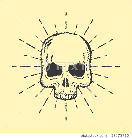 Skull with sunburst isolated on white background Skull with sunburst isolated on white background 18375710