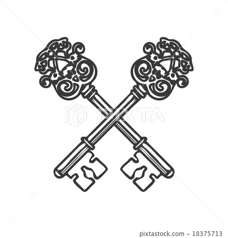 Crossed Keys isolated on white background 18375713