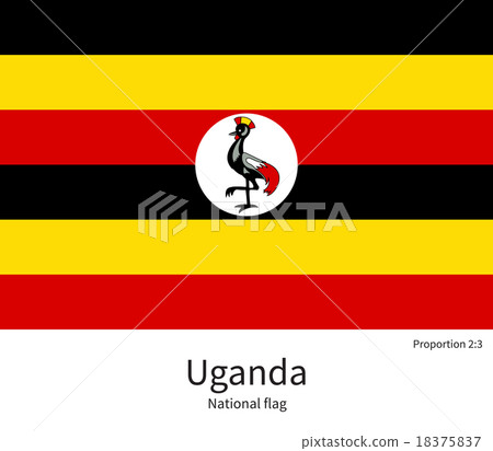 National flag of Uganda with correct proportions 18375837