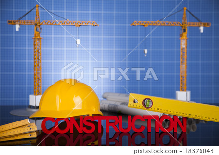 Buildings under construction and cranes Buildings under construction and cranes 18376043