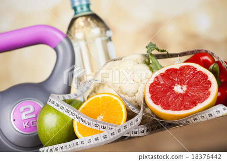 Sport diet, Calorie, measure tape 18376442