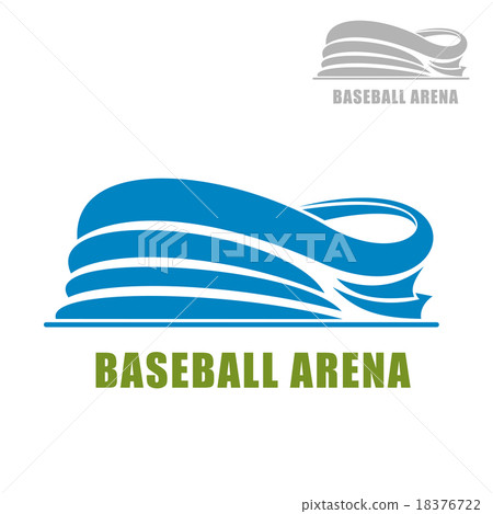 Blue round baseball stadium icon Blue round baseball stadium icon 18376722