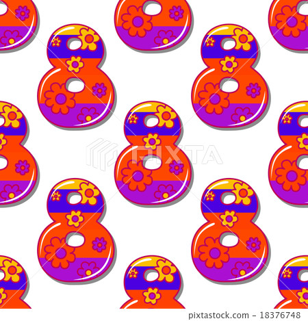 Colorful eight number seamless pattern - Stock Illustration [18376748 ...