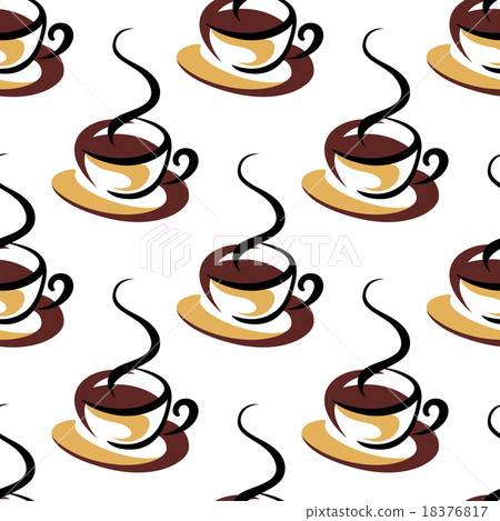 Seamless pattern of coffee cups with steam 18376817