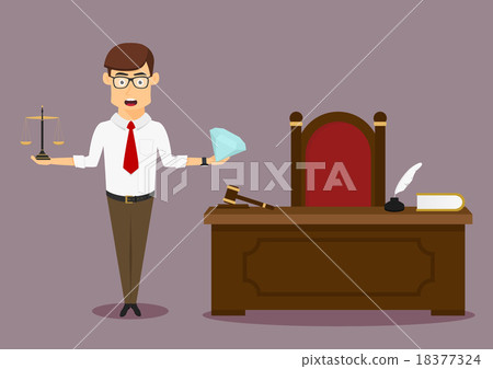 Judge choosing between wealth and justice 18377324