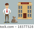 Businessman with empty pockets after paying taxes 18377328