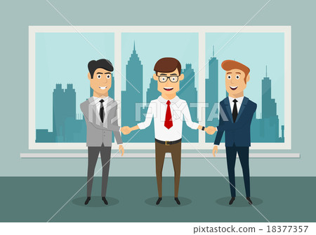 Businessmen shaking hands in modern office Businessmen shaking hands in modern office 18377357