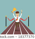 Manager crosses finish with trophy, medal, money 18377370