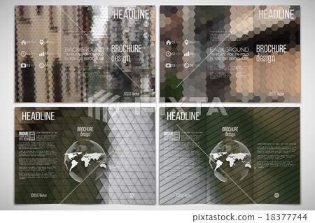 Vector set of tri-fold brochure design template on 18377744