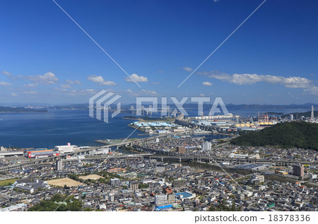 Bisan Seto, Seto Ohashi Bridge, Utatsu Town from Aonoyama 18378336