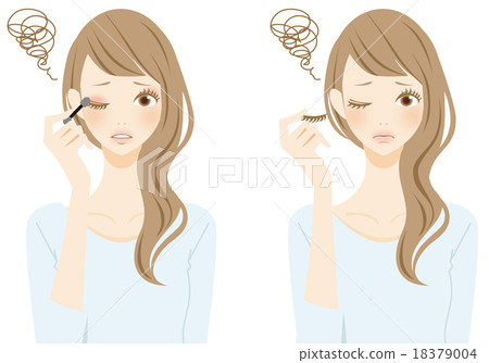 Women who make eye makeup worry Women who make eye makeup worry 18379004