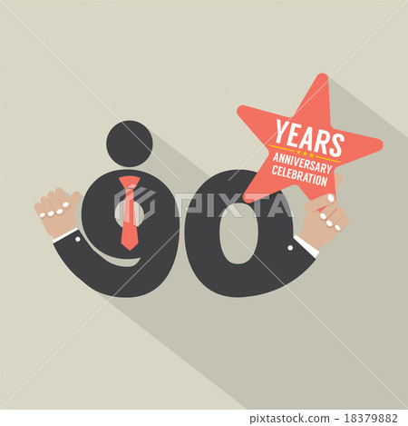 90 Years Anniversary Typography Design. 18379882
