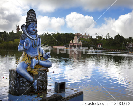 Mauritius. Shiva statue at lake Grand Bassin templ Mauritius. Shiva statue at lake Grand Bassin templ 18383830