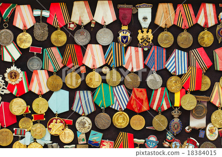 Old military medals collection 18384015