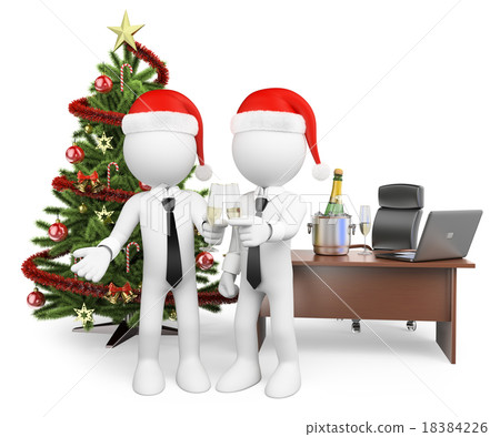 3D white people. oast at office for the new year 3D white people. oast at office for the new year 18384226