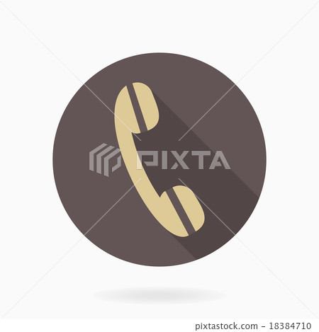 Fine Vector Telephone Receiver Flat Icon - Stock Illustration [18384710 ...