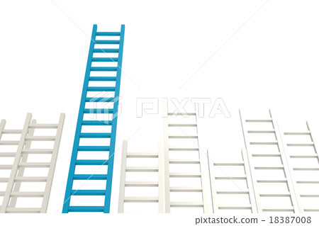 Blue ladder among white 18387008