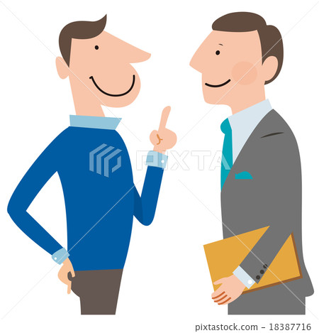 Men describing to smart suit men _ upper body Men describing to smart suit men _ upper body 18387716