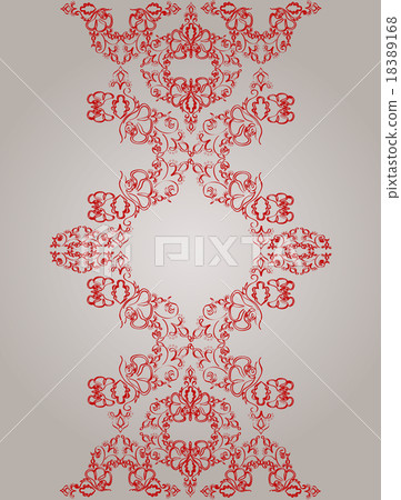 Vintage background. Vector. victorian red ornament 18389168
