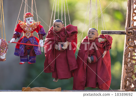 Traditional handicraft puppets in inwa, Myanmar 18389692