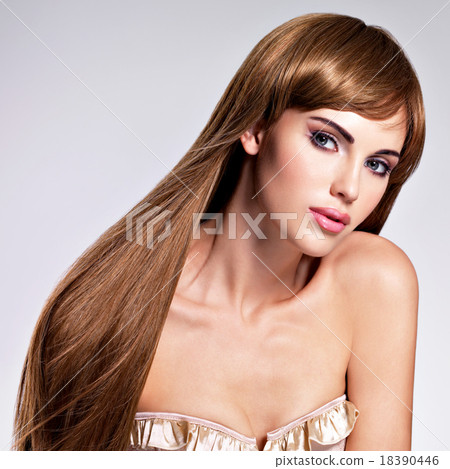 Beautiful sexy woman with long hair Beautiful sexy woman with long hair 18390446