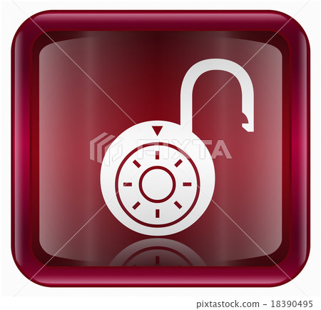 Lock on icon red Lock on icon red 18390495