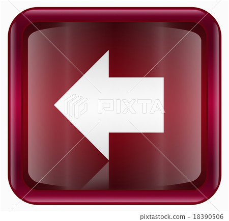 Arrow left icon red, isolated on white background 18390506