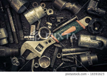 Wrench, screws, nuts. 18391623