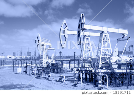 Pump jack on a oilfield. 18391711