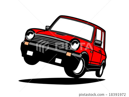紅色緊湊型車 18391972