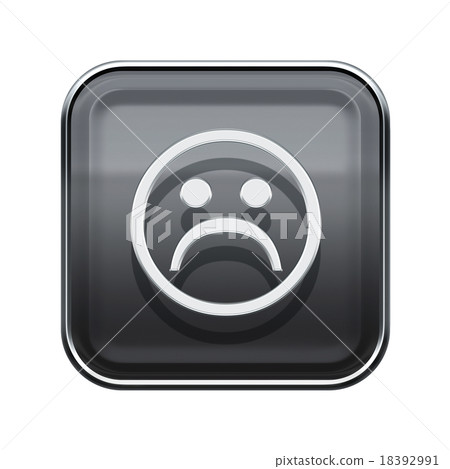 Smiley dissatisfied grey, isolated on white Smiley dissatisfied grey, isolated on white 18392991
