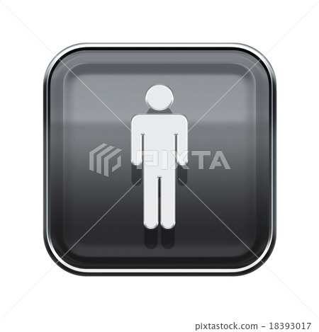 men icon glossy grey, isolated on white background - Stock Illustration ...