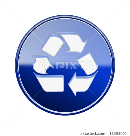 Recycling symbol icon blue, isolated on white 18393091