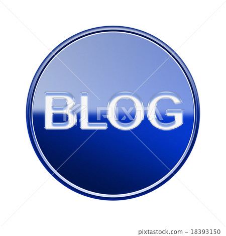 Blog icon glossy blue, isolated on white - Stock Illustration [18393150 ...