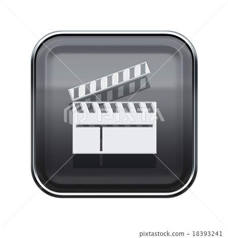 movie clapper board icon grey, isolated on white  18393241
