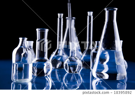 Laboratory equipment, bright modern chemical  18395892