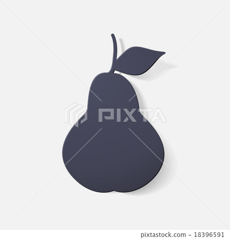 Paper clipped sticker: fruit, pear Paper clipped sticker: fruit, pear 18396591