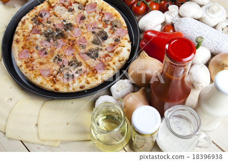 Fresh pizza, tasty natural food theme Fresh pizza, tasty natural food theme 18396938