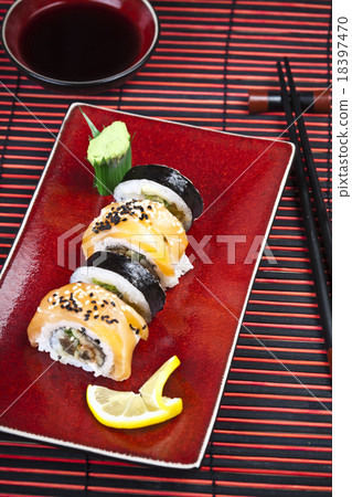 Sushi tasty traditional japanese food Sushi tasty traditional japanese food 18397470