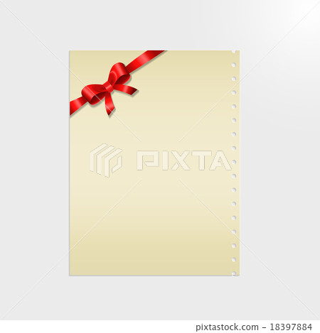 Shiny red satin ribbon on a paper Shiny red satin ribbon on a paper 18397884