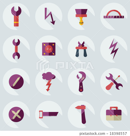 Flat concept, set modern design with shadow - Stock Illustration ...