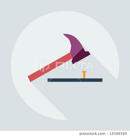 Flat modern design with shadow icons hammer 18398569