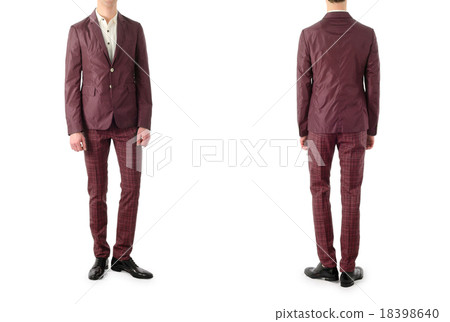 Model with male suit isolated on white 18398640