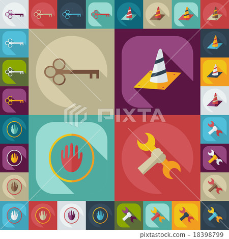 Flat concept, set modern design with shadow - Stock Illustration ...
